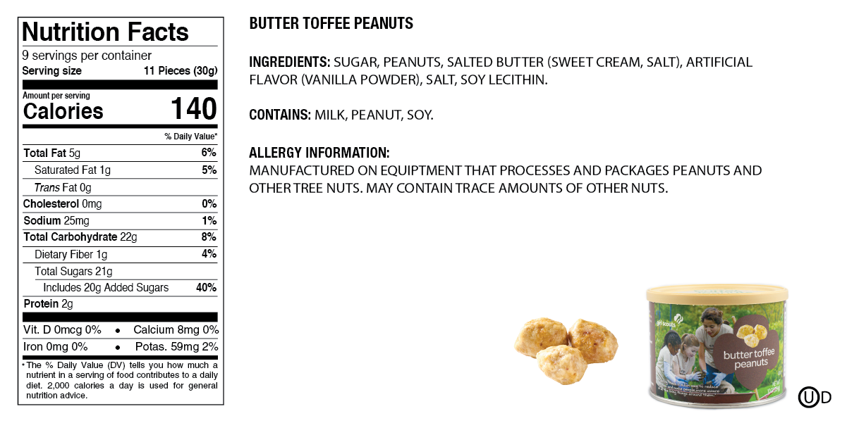 Trophy Nut™ Nutrition Information